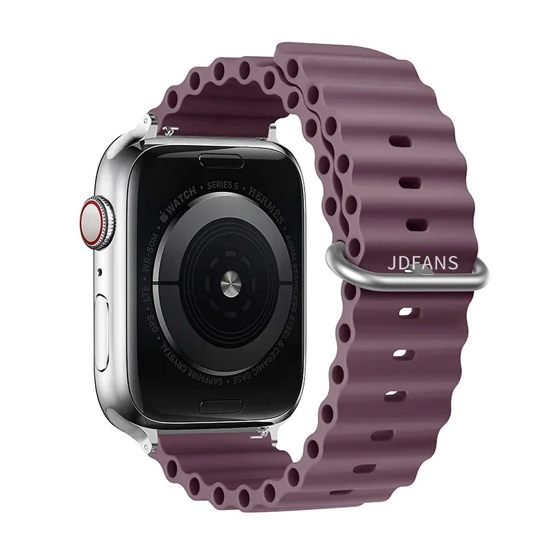 Correa Ocean Band Compatible con Apple Watch | Pulsera Deportiva Ajustable 49mm 45mm 44mm 41mm 40mm Series SE 3 6 7 8 9 10 Ultra