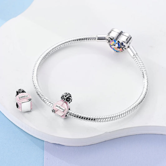 Charm de Perfume Sol y Luna en Plata – Abalorio para Pulsera DIY Mujer