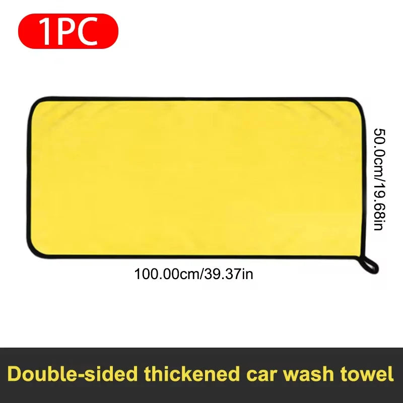 Toalla de Microfibra para Auto 400GSM | Doble Cara Coral Velvet | Súper Absorbente y de Secado Rápido