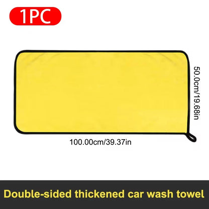 Toalla de Microfibra para Auto 400GSM | Doble Cara Coral Velvet | Súper Absorbente y de Secado Rápido