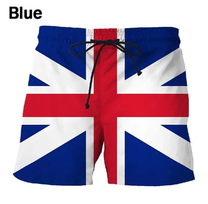 Shorts de Playa para Hombre 2025 con Estampado de Banderas Alemania, USA y UK – Bañador 3D Verano Transpirable y Moderno