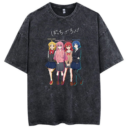 Camiseta Oversized Bocchi Club | Anime Bocchi The Rock Hombre | Algodón Estampada Creativa