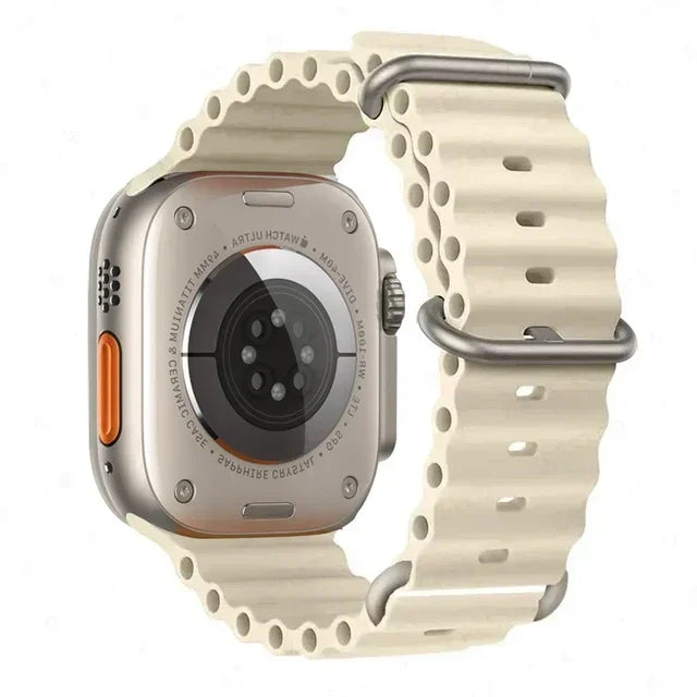 Correa Ocean Band Compatible con Apple Watch | Pulsera Deportiva Ajustable 49mm 45mm 44mm 41mm 40mm Series SE 3 6 7 8 9 10 Ultra