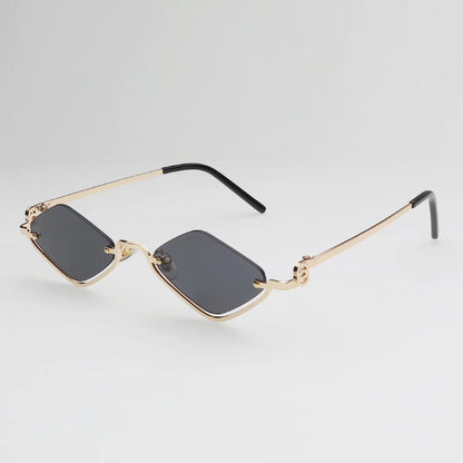 Gafas de Sol Poligonales Pequeñas Mujer | Estilo Vintage Cat Eye Marco Metálico