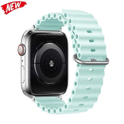 Correa Ocean Band Compatible con Apple Watch | Pulsera Deportiva Ajustable 49mm 45mm 44mm 41mm 40mm Series SE 3 6 7 8 9 10 Ultra