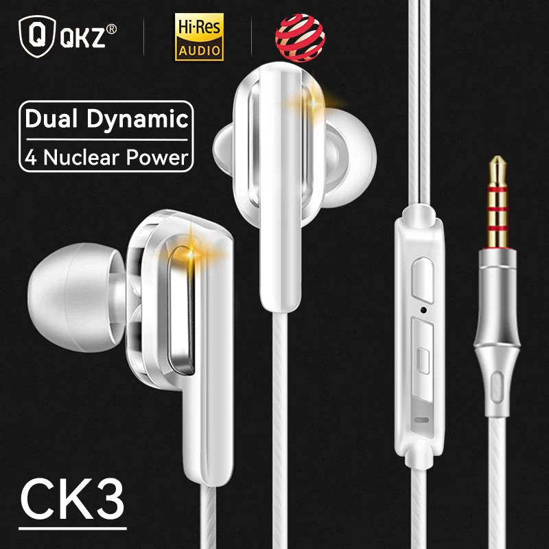 Auriculares In-Ear QKZ AK6 Originales | 6 Unidades Dinámicas con Micrófono, Sonido HIFI Estéreo y Subwoofer Deportivo
