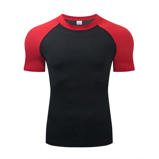Camiseta Compresiva Hombre – Gym, Fitness, Running y Entrenamiento Outdoor, Manga Corta, Transpirable, Ajuste Elástico, Estilo Bat/Man