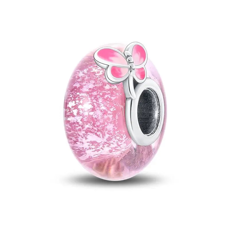 Charm separador redondo plata 925 con circonitas de colores – Compatible Pandora, joyería DIY elegante