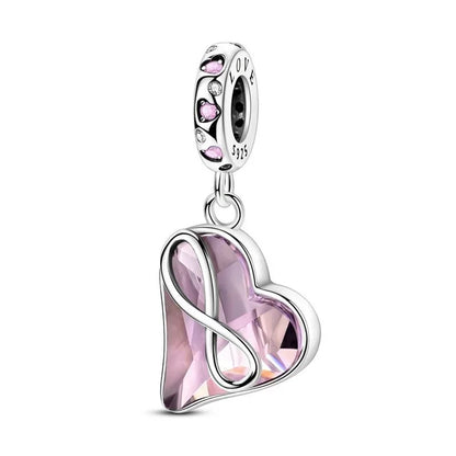 Charm Plata 925 Colgante Rosa Mariposa Corazón Flor Pájaro | Dije Para Pulsera Pandora Compatible