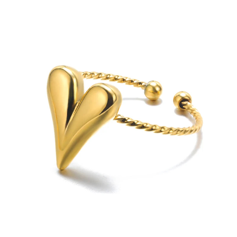 Anillos Clásicos de Acero Inoxidable 316L para Mujer - Color Dorado de Lujo Antialérgico y Duradero