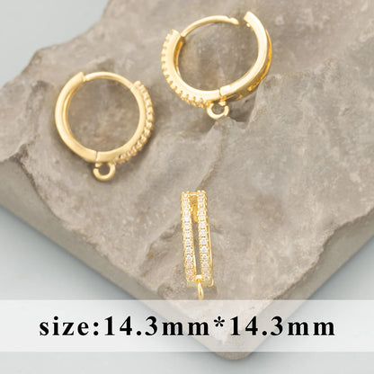 GUFEATHER 6pcs Accesorios de Joyería MG23 | Ganchos Cierre con Zirconias, Cobre Chapado en Oro 18K y Rodio PVD