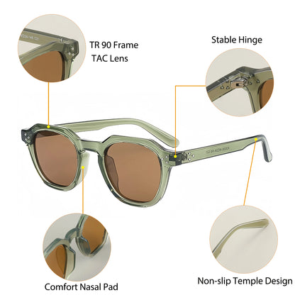Gafas de Sol Retro Polarizadas Unisex | Montura Ultraligera TR90 Poligonal UV400