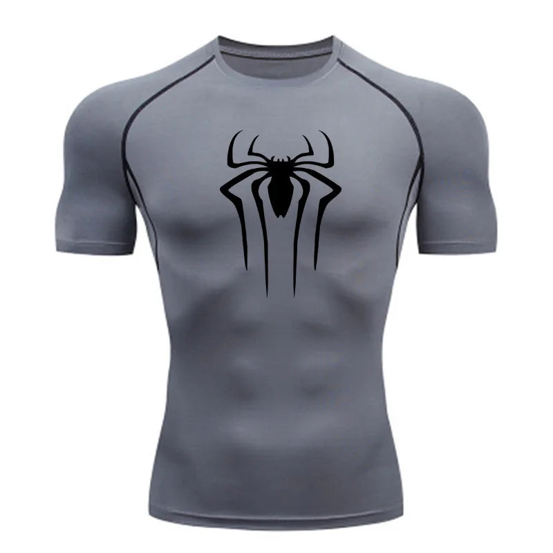 Camiseta Compresiva de Hombre – Gym, Fitness, Running y Superhéroe, Rashguard, Manga Corta, Secado Rápido, T-Shirt Deportivo