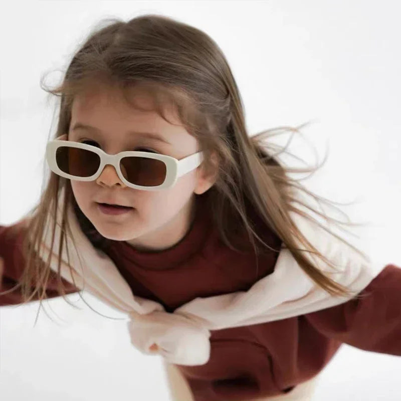 Gafas de Sol Rectangulares Vintage para Niños | Protección UV400 Niño Niña Moda Infantil