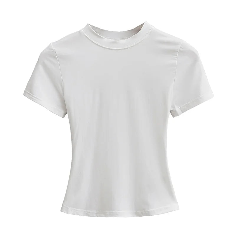 Camiseta Mujer Casual 2024 | T-shirt Slim Fit Manga Corta Sexy Básica Estilo Y2K
