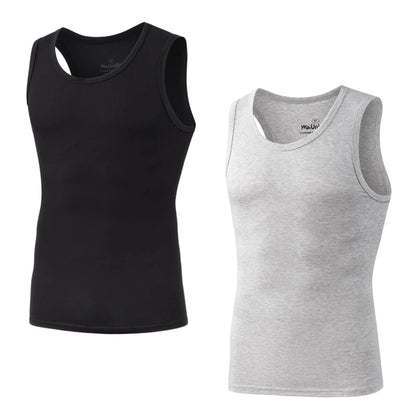 Pack 2 Camisetas de Tirantes para Hombre – Tank Top Gym sin Mangas de Fibra de Bambú, Compresivo y Alta Calidad