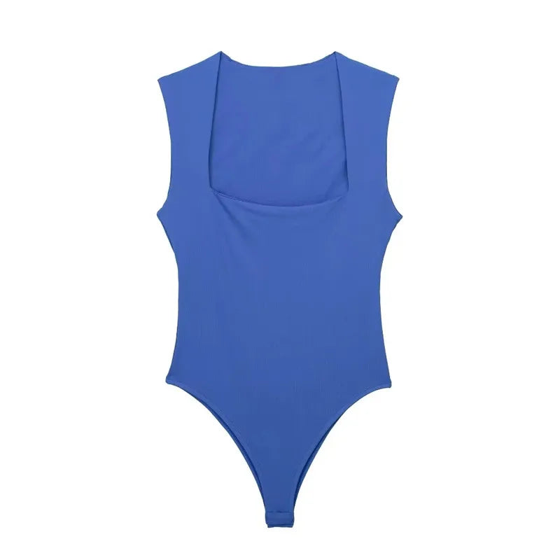 Body Mujer 2025 Sin Mangas Cuello Cuadrado | Bodycon Ajustado Sexy Verano