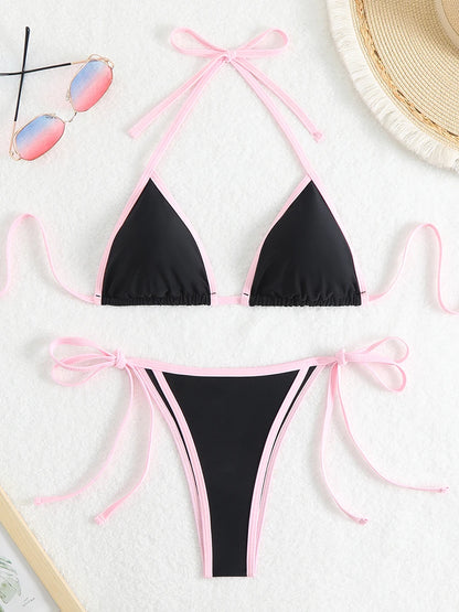 Bikini Triángulo Halter Mujer 2025 | Brasileño Sexy Playa y Piscina