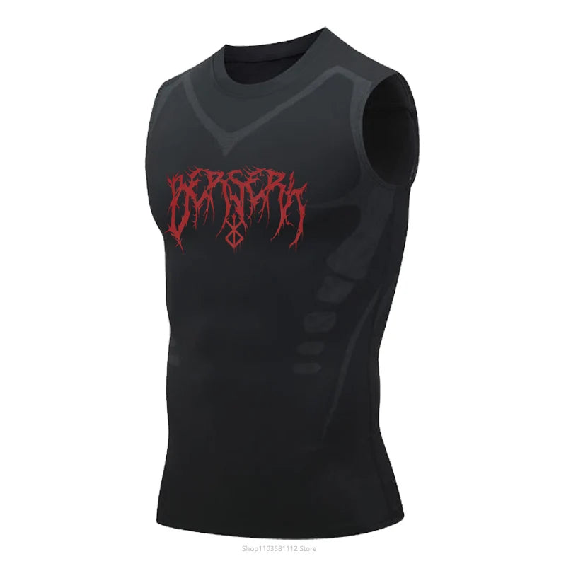 Camiseta Compresiva sin Mangas para Hombre – Tank Top de Gym, Fitness y Baloncesto con Malla y Secado Rápido