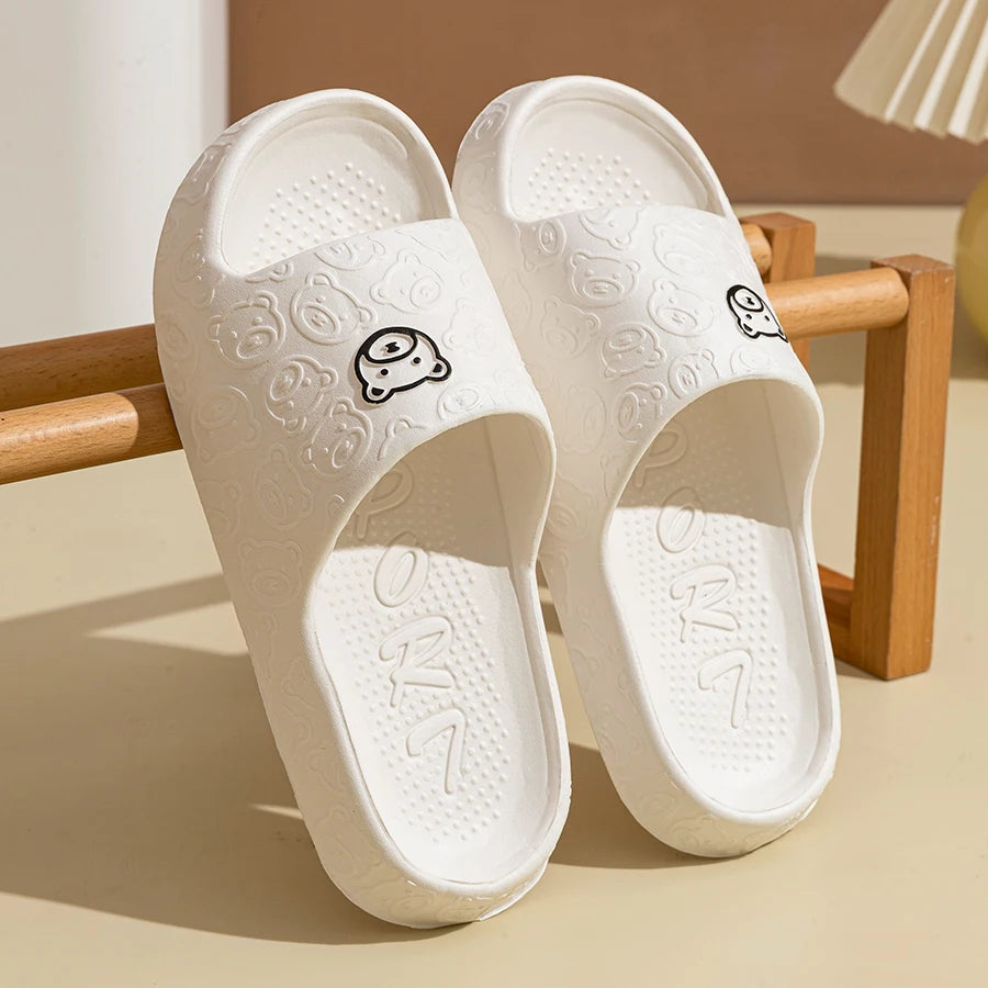 Sandalias Unisex Verano Antideslizantes | Slippers con Estampado de Osito para Casa, Baño y Dormitorio - Suaves y Cómodas