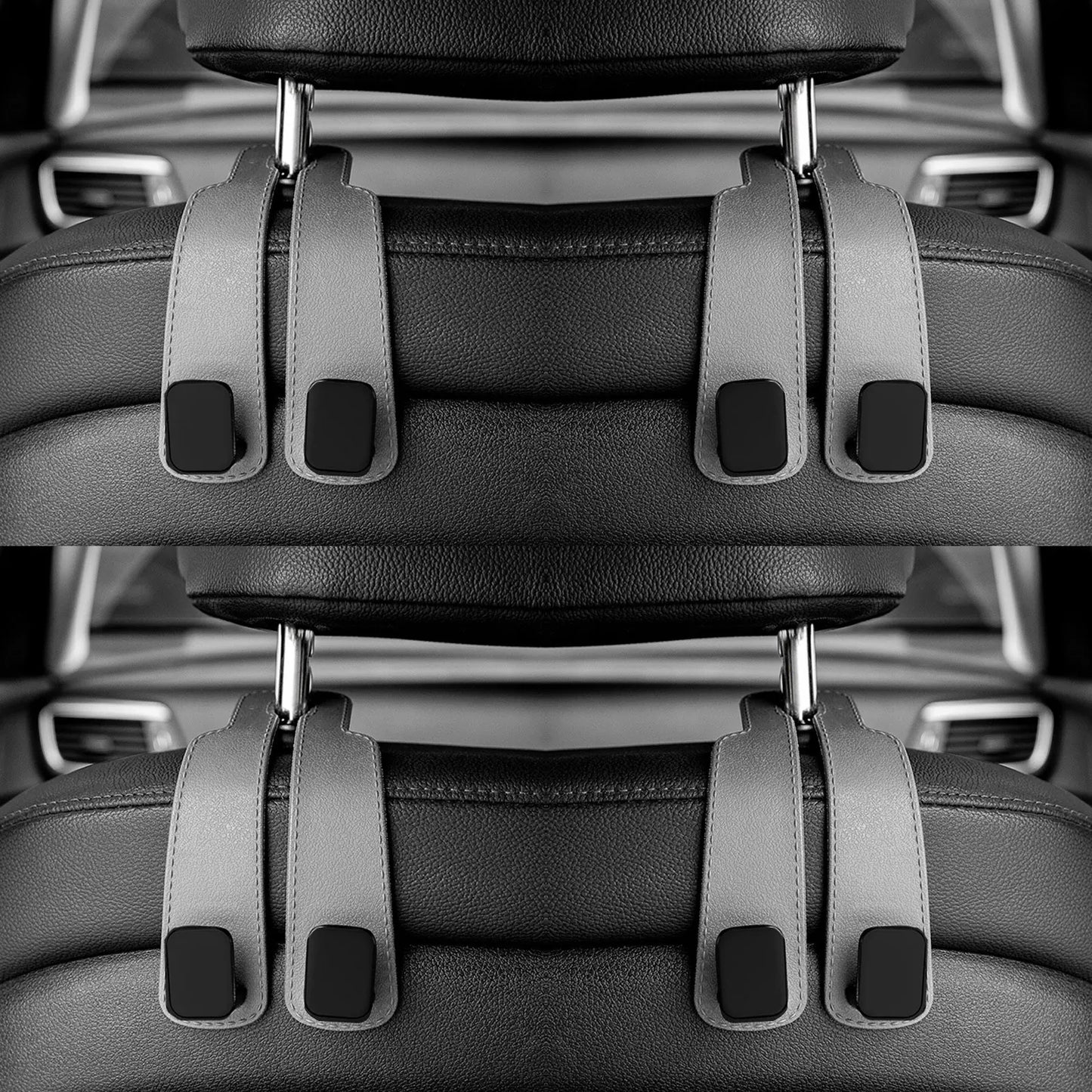 Ganchos ReposaCabezas para Coche – Organizador de Asiento Trasero | Soporte para Bolsos, Mochilas y Compras