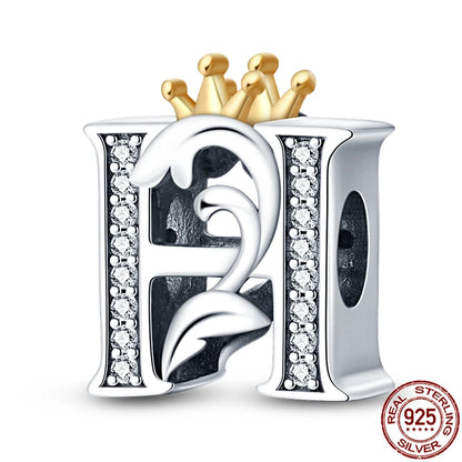 Charm letra A-Z en plata 925 – Abalorio inicial alfabeto para pulseras o collares tipo Pandora, joyería personalizada mujer