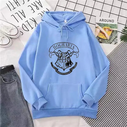 Hoodie Oversize Hogwarts | Sudadera Y2K Estampada Harry Potter Otoño Invierno