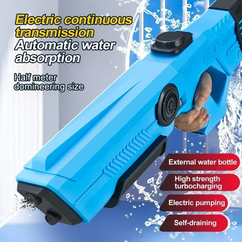 Pistola de Agua Automática Eléctrica – Juguete Portátil de Verano para Niños y Adultos | Diversión en Playa y Piscina