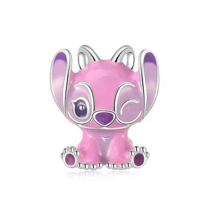 Collar, Aretes y Charm Disney Stitch | Compatible Pandora Pulsera Mujer DIY