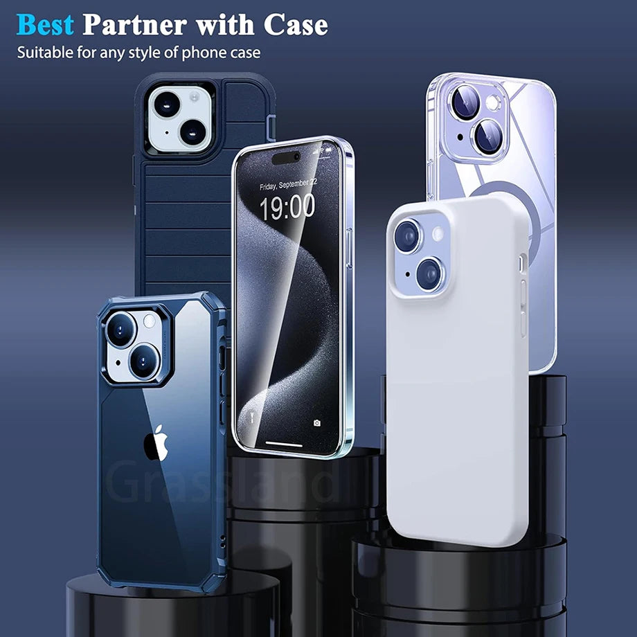 4 Piezas Protector de Pantalla de Vidrio Templado para iPhone 16 15 14 13 12 11 Pro Max X XS XR 7 8 Plus – Cristal Protector
