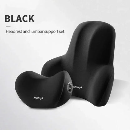 Cojín de Cuello y Lumbar para Coche con Espuma Viscoelástica | Almohada Ergonómica de Respaldo y Reposacabezas