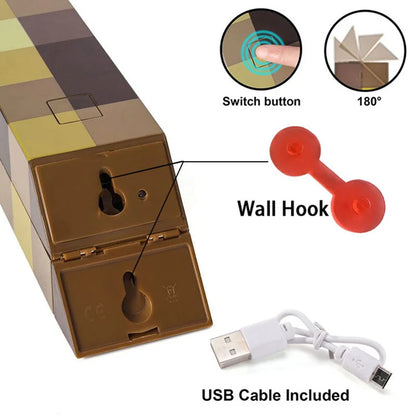 Lámpara LED en Forma de Poción – Luz Nocturna USB Recargable | Decoración Gamer Minecraft para Niños y Hogar