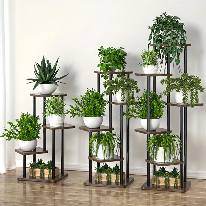 Soporte de Plantas de Madera – Estantería 4/5/6 Niveles para Macetas y Flores