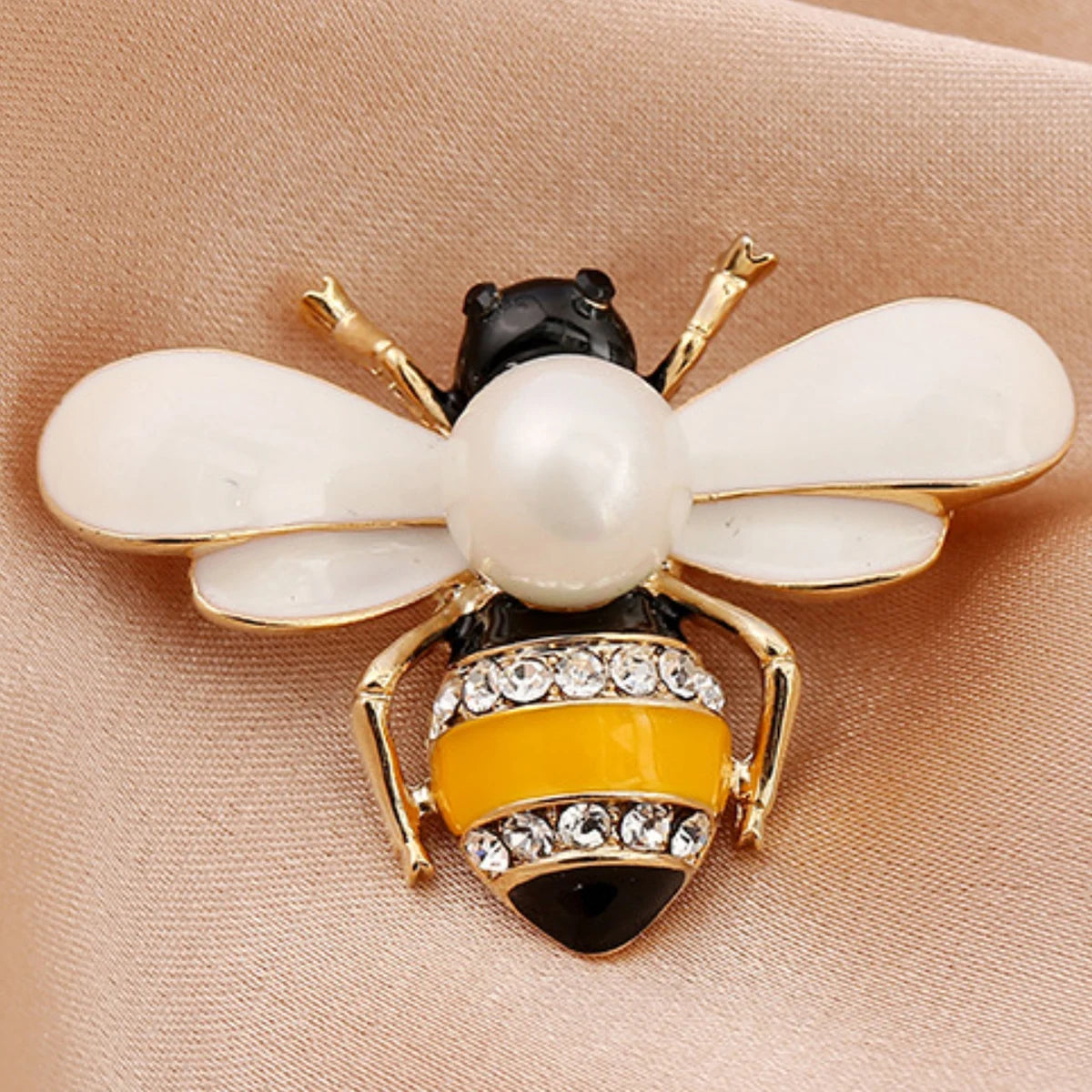 Broche de Abeja con Perla Imitación para Mujer - Joyería Elegante de Moda para Fiesta y Regalo