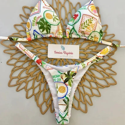 Bikini Sexy Mujer 2025 | Halter Lace-Up Y2K Playa y Piscina