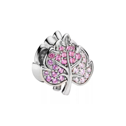 Charm Plata 925 Flores Rosadas | Cerezo y Margarita Brillante Compatible Pandora