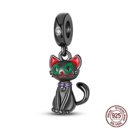 Charm camaleón y luciérnaga en plata 925 – Dije animal brillante, compatible Pandora, pulsera y collar mujer
