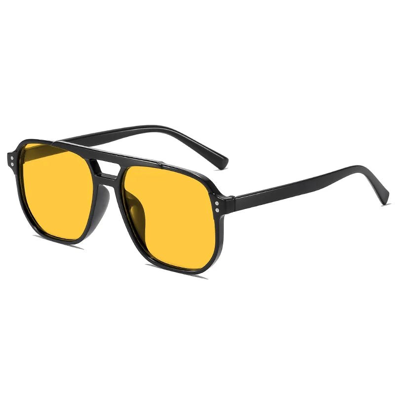Gafas de Sol Vintage Unisex | Estilo Cuadrado, Lente Negra, Protección UV400