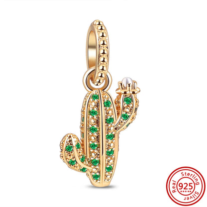 Charm trébol verde dopamina en plata 925 – Flor del bosque para pulsera DIY compatible Pandora mujer