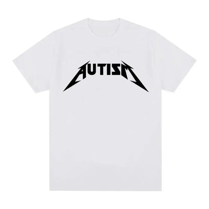 Camiseta Autism Metal Rock Meme | Hombre y Mujer | Hip Hop Oversized Manga Corta Verano