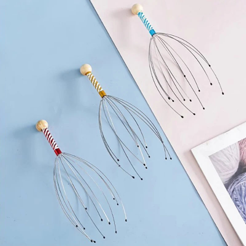 Octopus Head Massager Acero Inoxidable | Masajeador de Cabeza y Cuero Cabelludo | Aliviador de Estrés y Picazón