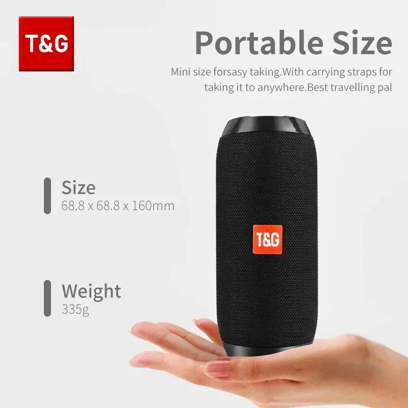 T&G TG117 Altavoz Bluetooth Portátil – Parlante Inalámbrico IPX5, Batería 10H, Manos Libres, FM, USB, TF Card