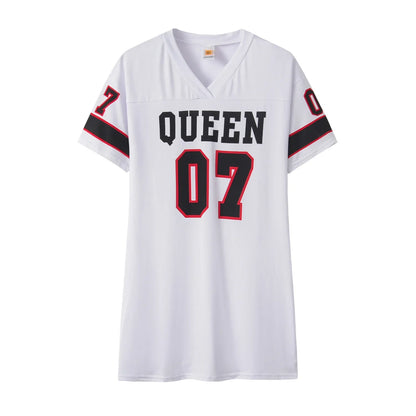 Camiseta Mujer Verano | Estilo Europeo y Americano con Estampado de Letras Cuello en V