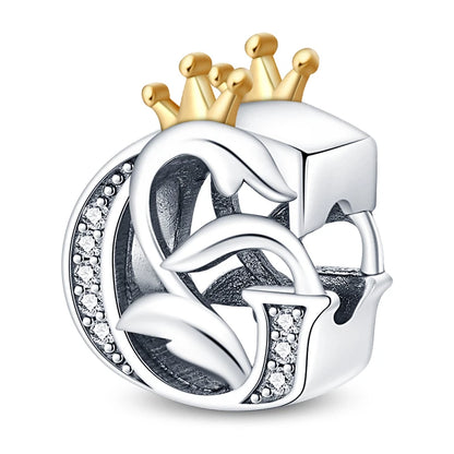 Charm letras alfabeto inglés de plata 925 – Colgante inicial A-Z para pulsera tipo Pandora, joyería DIY personalizada