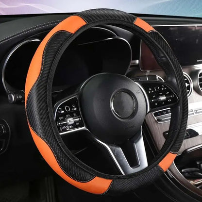Funda de Volante de Cuero para Auto | Universal, Antideslizante, 4 Estaciones