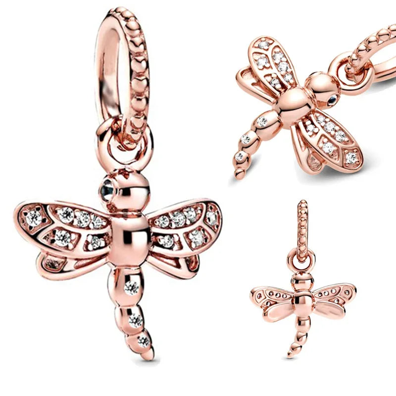 Charm Colgante Pareja Plata 925 y Oro Rosa | Compatible Pandora Original | Pulsera o Collar Mujer