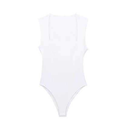 Body Mujer 2025 Sin Mangas Cuello Cuadrado | Bodycon Ajustado Sexy Verano