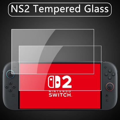 NS2 HD Screen Protector Tempered Glass for Switch 2, Transparent HD Anti-Scratch Tempered Glass Screen Protector Switch 2