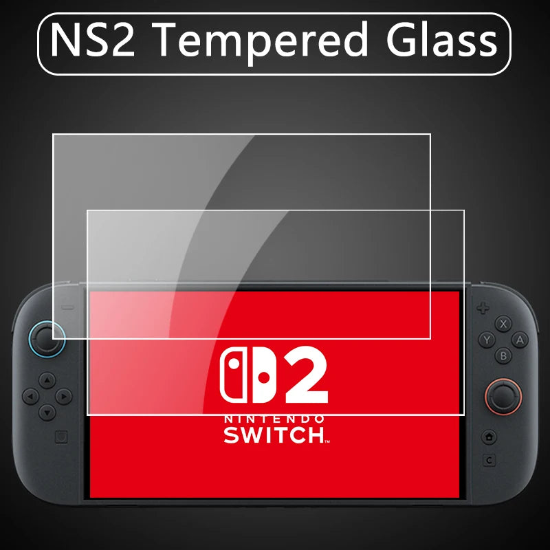NS2 HD Screen Protector Tempered Glass for Switch 2, Transparent HD Anti-Scratch Tempered Glass Screen Protector Switch 2