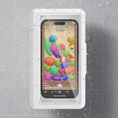 Soporte impermeable para teléfono – Funda de pared con ventosa y pantalla táctil para ducha y baño (hasta 6.8”)